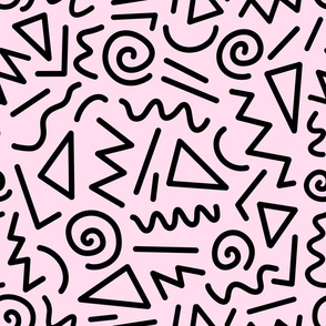 Memphis Inspired Pattern Pink