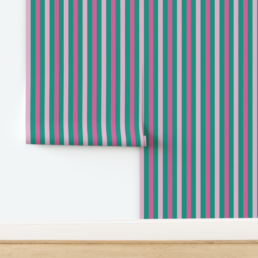 Pink and Green Stripe Vertical 