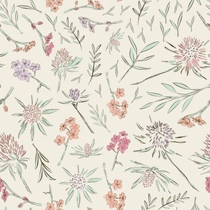 Thistle Wildflowers (Pink) (Large Scale Wallpaper) (12")