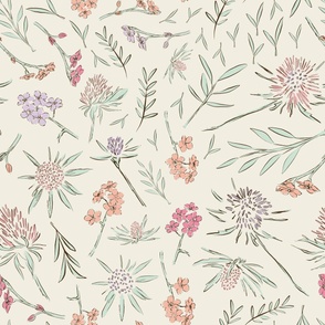 Thistle Wildflowers (Pink) (Jumbo Scale Wallpaper) (24")