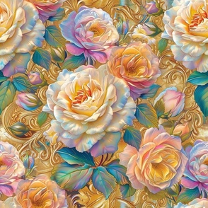 Golden Pink and Yellow Roses