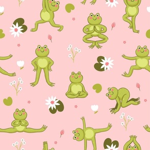 cute yoga frogs funny pink
