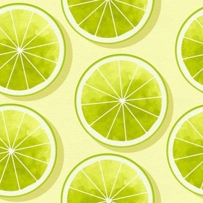 Lime Slices on Yellow