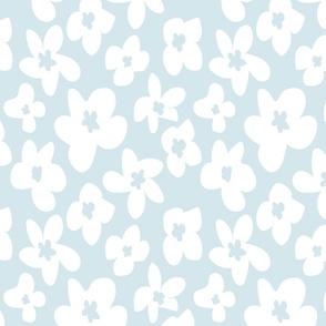 (s) Boho Daisy Flowers - Basic Floral Flower - Pastel Blue and White - Small