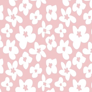 (s) Boho Daisy Flowers - Basic Floral Flower - Pastel Pink and White - Small