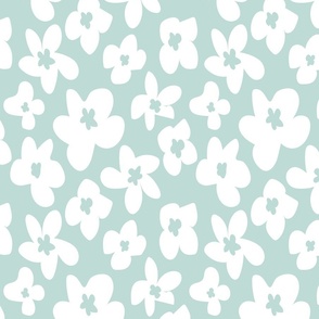 (s) Boho Daisy Flowers - Basic Floral Flower - Pastel Green and White - Small
