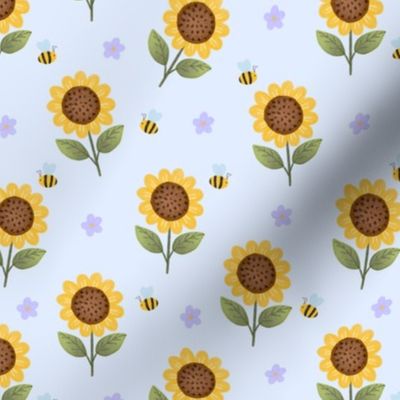 Sunflower Fun — Baby Blue