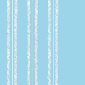 Linen look stripe in Light blue and white - white on sky blue - 1 inch