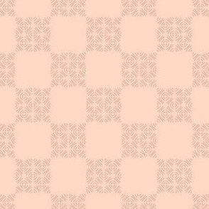Large Faux Block Print Checkerboard in pink and clay- Boho