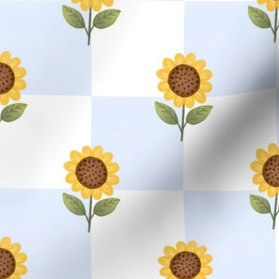 Sunflower Checkerboard — Baby Blue