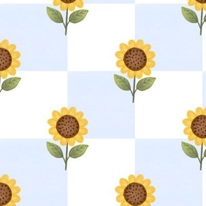 Sunflower Checkerboard — Baby Blue
