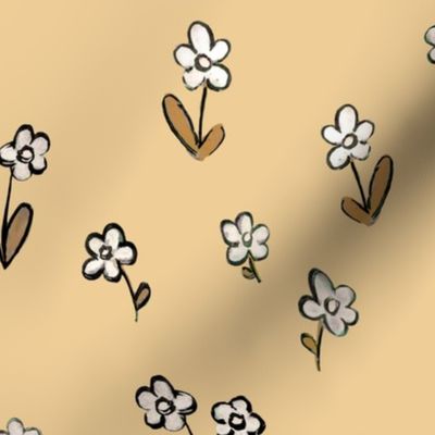 Cute + Simple Flowers in Warm Tan Tones