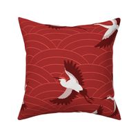 flying herons_in red_minimal