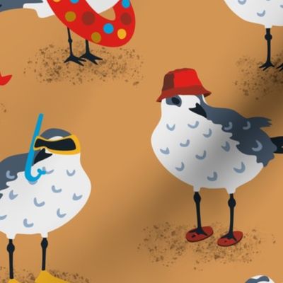 Beach Gulls - Oversized Pattern