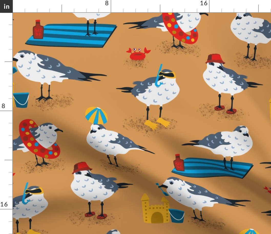 Beach Gulls - Oversized Pattern