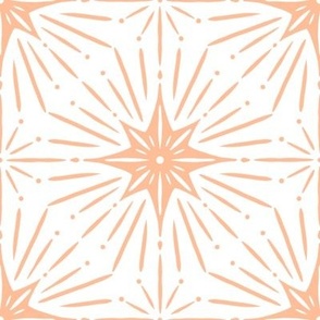 Magical Sun and Stars, Funky Design, Monochrome Style | Peach Fuzz / Pastel Pink | Jumbo Scale