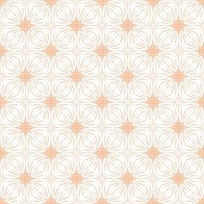 Magical Sun and Stars, Funky Design, Monochrome Style | Peach Fuzz / Pastel Pink | Small Scale