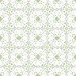 Magical Sun and Stars, Funky Design, Monochrome Style | Light Soft Green / Pastel green / Mint / Sage | Small Scale