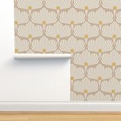 Minimalist Geometric Floral Art Deco - Warm Neutral