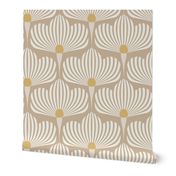 Minimalist Geometric Floral Art Deco - Warm Neutral