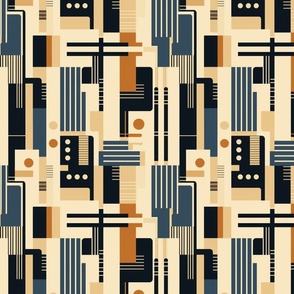 Modern Art Deco Fusion: Geometric Fabric Design