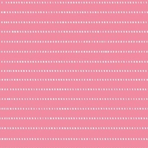 White dashed stripes on pink background - small