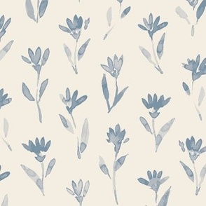 Ava | Chambray Blue + Cream | Watercolor Floral