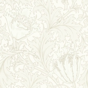 ANEMONE IN VINTAGE WHITE - WILLIAM MORRIS - Large Scale