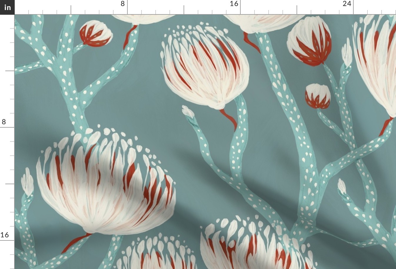 Abstract stylized blooming flowers seamless pattern