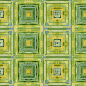 Spring , Easter , Watercolor ,Geometric , Squares 