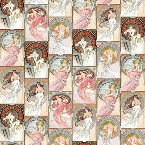 1898 Vintage "The Arts" by Alphonse Mucha - Mosaic
