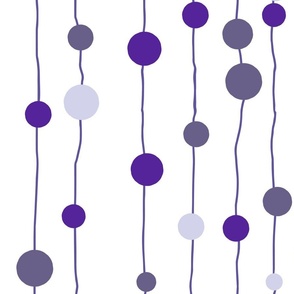 Mod Geo Minimalist  - Multi Color Vertical Dots on Lines - Fun Celebration Party - Purple Monochrome