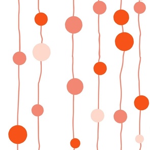 Mod Geo Minimalist  - Multi Color Vertical Dots on Lines - Fun Celebration Party  - Orange Monochrome