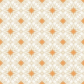 Magical Sun and Stars, Funky Design, Monochrome Style | Orange / Salmon | Small Scale
