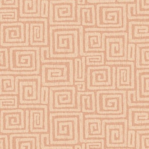 Square the spiral Ikat in warm clay medium 