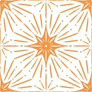 Magical Sun and Stars, Funky Design, Monochrome Style | Orange / Salmon | Jumbo Scale