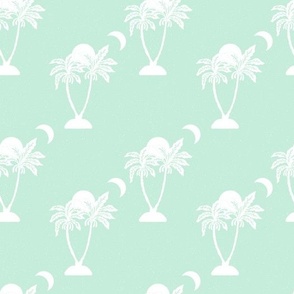 Into the Wild Sunset Palms Mint Green by Jac Slade