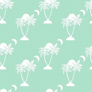Into the Wild Sunset Palms Deep Mint Green by Jac Slade