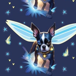 Fairy Boston Terrier 9x6