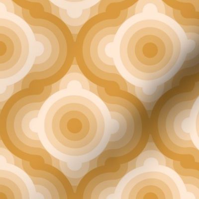 Retro neutral psychedelic circle ogee gold