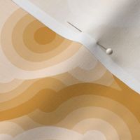 Retro neutral psychedelic circle ogee gold