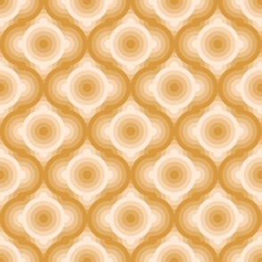 Retro neutral psychedelic circle ogee gold