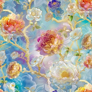 Shimmering Colorful Roses