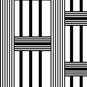 Basketweave Stripe Black & White