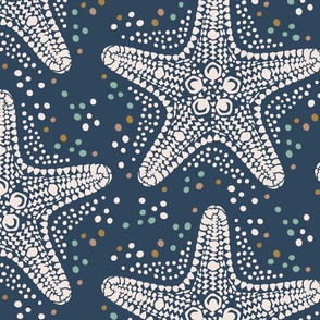 Starfish chic / Large scale / Dark blue