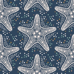 Starfish chic / Medium scale / Dark blue