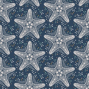 Starfish chic / Small scale / Dark blue