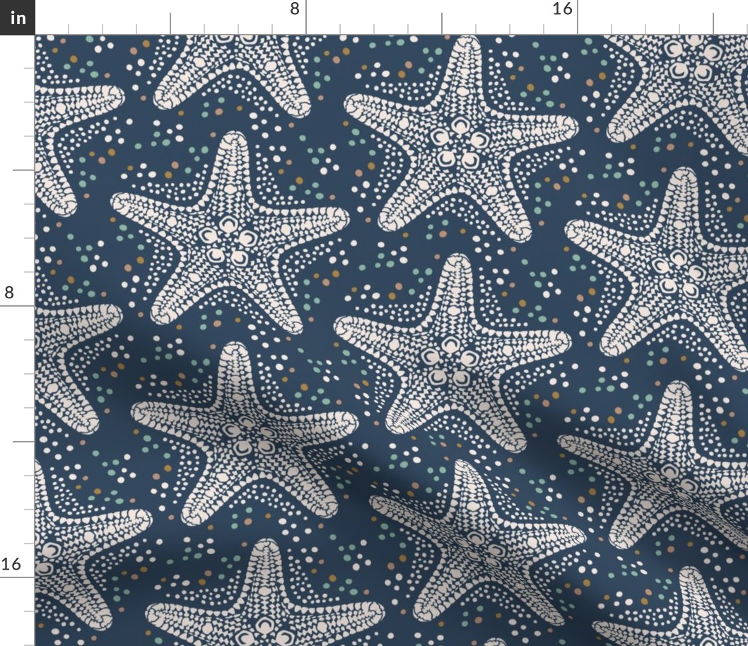 Starfish chic / Small scale / Dark blue