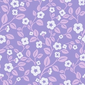 Foxy Floral Vine - Trailing Flowers in Lilac, Lavender and Light Blue