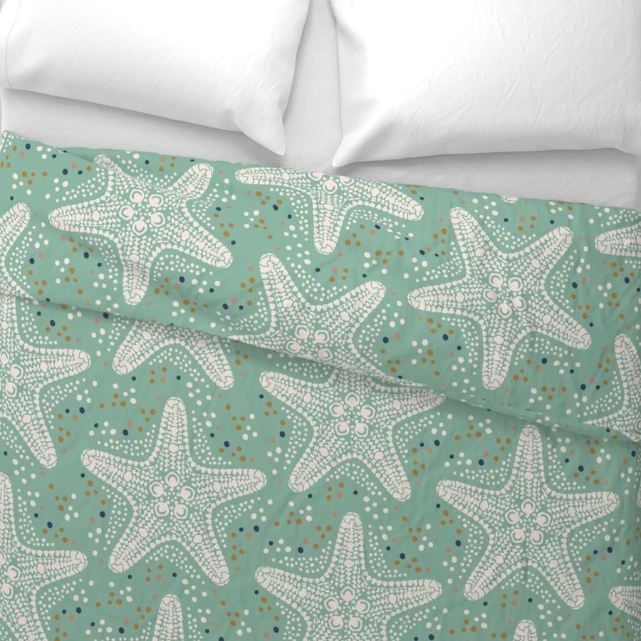 Starfish chic / Large scale / light teal